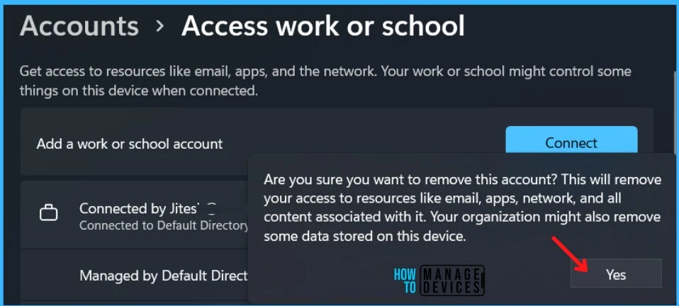 Click on Yes - Remove Windows Device from Azure AD Join 3