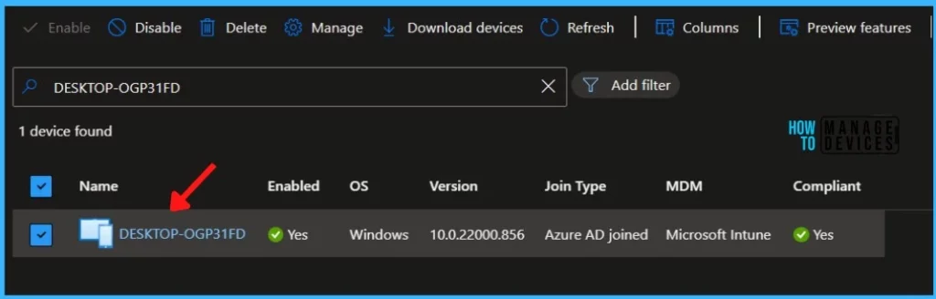 Select Device - Remove Windows Device from Azure AD using the Command Line 1