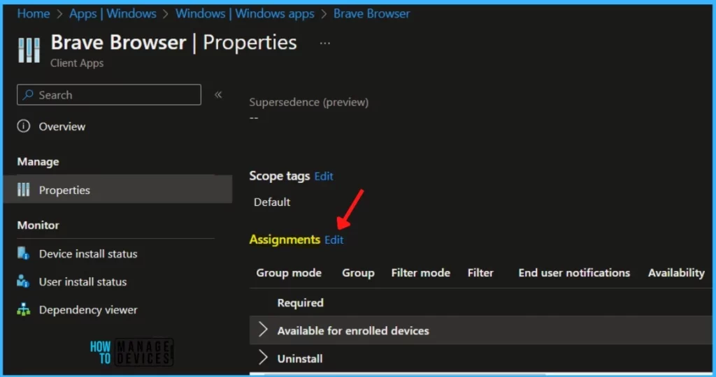 Edit Assignments - Uninstall Application using Intune MEM Portal 3