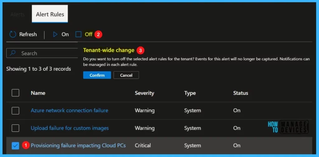 Turn off Alert Rules - Get Alerts for Windows 365 Cloud PC Status 6