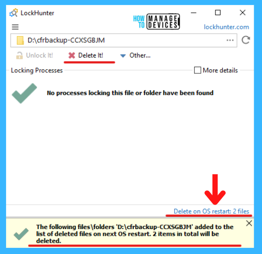 Unlock Windows 11 Files using Lock Hunter Application -Fig.10