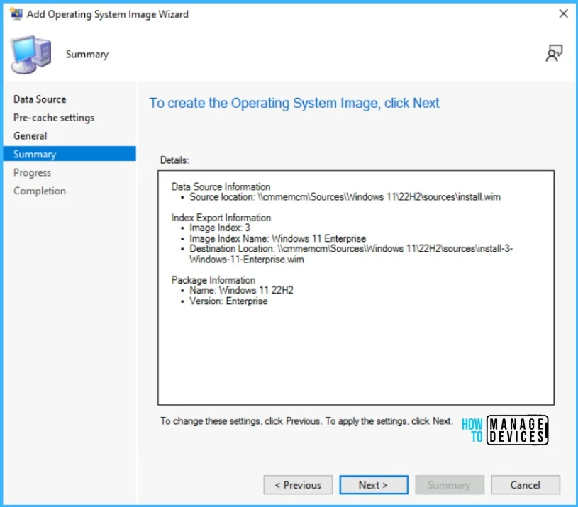 Review Operating System Image Details - Deploy Windows 11 22H2 Using SCCM  