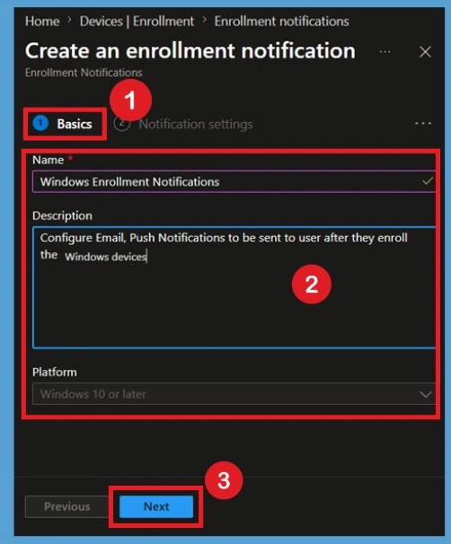 Configure Device Enrollment Notifications in Microsoft Intune 4 Configure Device Enrollment Notifications in Microsoft Intune- Fig.3