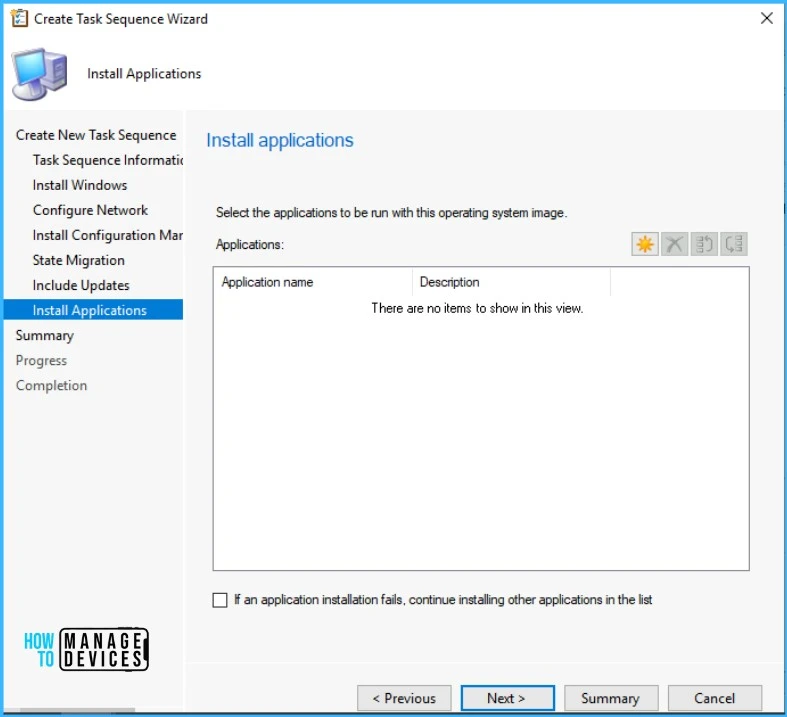 Select the applications - Best Guide to Deploy Windows 11 22H2 using SCCM 