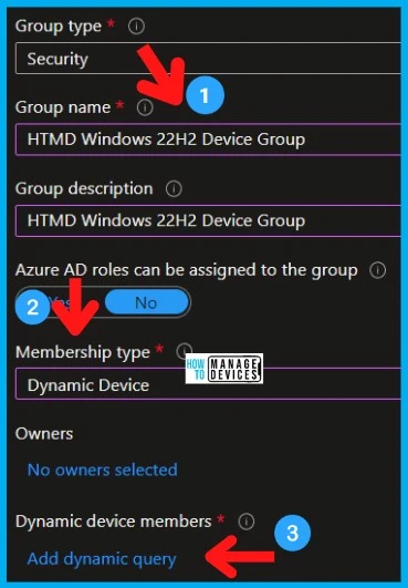 Create Windows 11 22H2 Azure AD Device Group Fig. 3