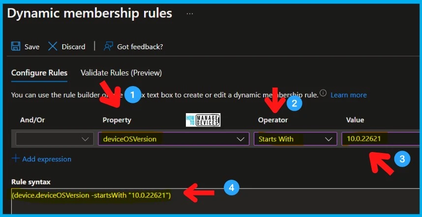 Create Windows 11 22H2 Azure AD Device Group Fig. 4