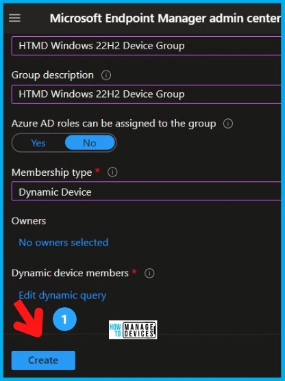 Create Windows 11 22H2 Azure AD Device Group Fig. 5