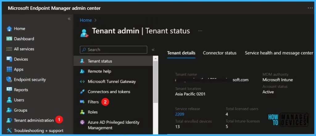 Click on Filters -  Intune Assignment filter Windows 11 22H2 devices | Endpoint Manager 1