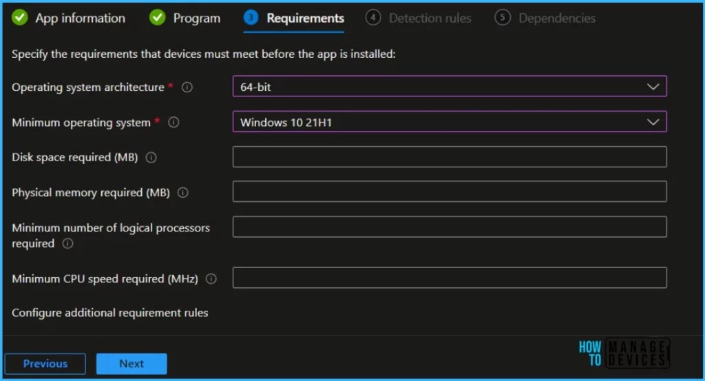 Specify Requirements - Deploy Bitwarden Password Manager using Intune 6