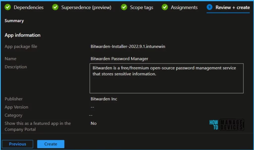 App Summary - Deploy Bitwarden Password Manager using Intune 9