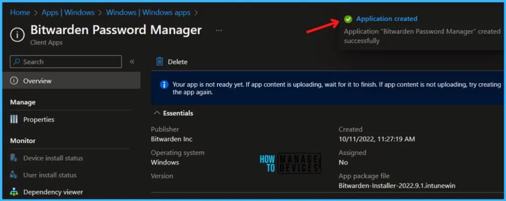 Application Created - Deploy Bitwarden Password Manager using Intune 10