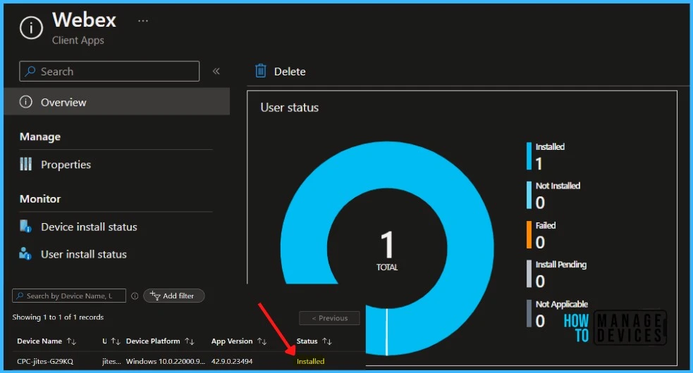 Install Status - Easily Deploy Webex using Intune 9