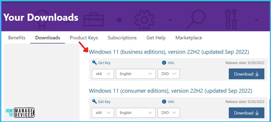 Download Windows 11 22H2 (business editions)  - Best Guide to Deploy Windows 11 22H2 Using SCCM 