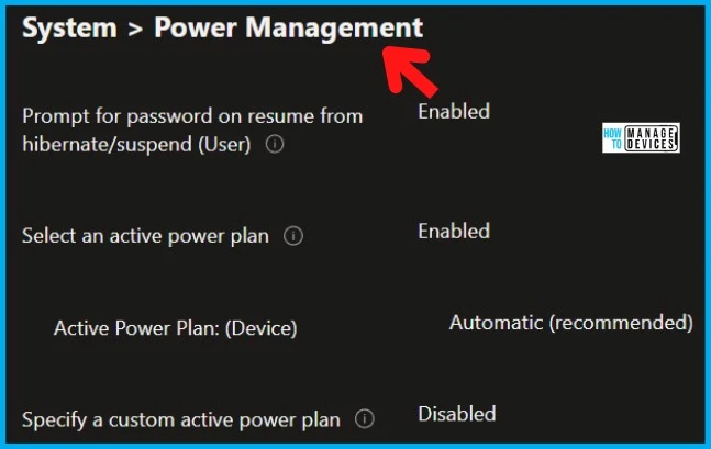 Enable Power Optimization Options on Windows 11 Intune Policy Settings Fig. 2