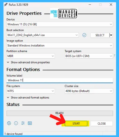 Create Rufus Bootable USB Drive for Windows 11 -Fig.13