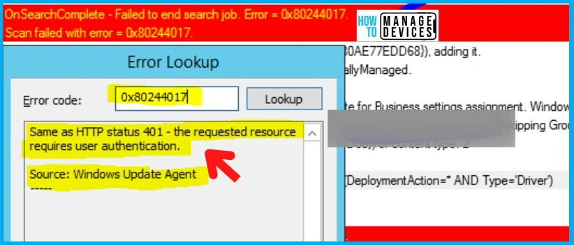 FIX Windows Update error 0x8024044a SCCM Scan Failed 0x80244017 Fig. 2