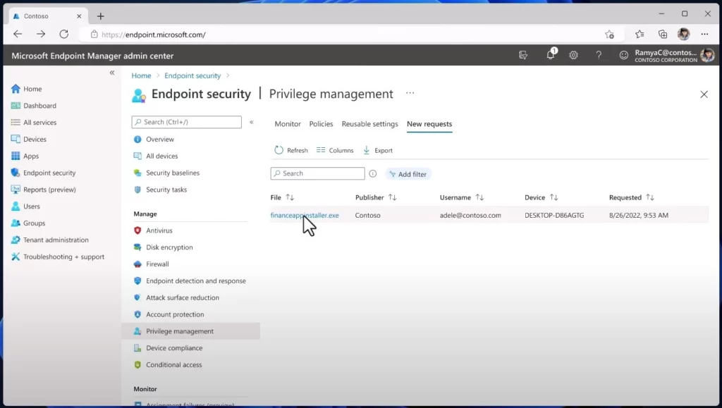 Intune Support for Endpoint Privilege Management Fig. 5 - Credit Ramya Chitrakar