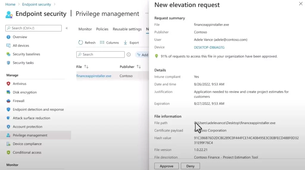 Intune Support for Endpoint Privilege Management Fig. 6 - Credit Ramya Chitrakar