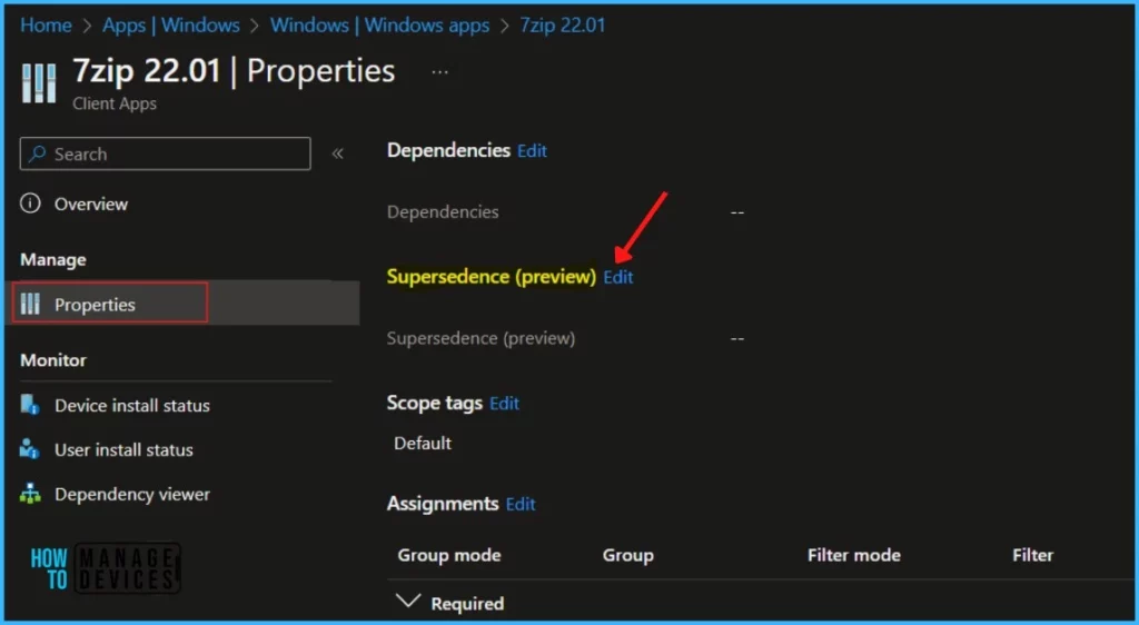 Application Properties - Use Intune Win32 App Supersedence in MEM Portal 2