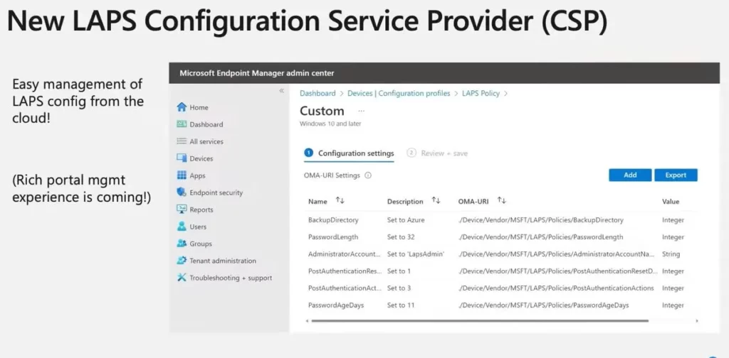 LAPS CSP - Microsoft Cloud LAPS Password Management Solution Fig.3