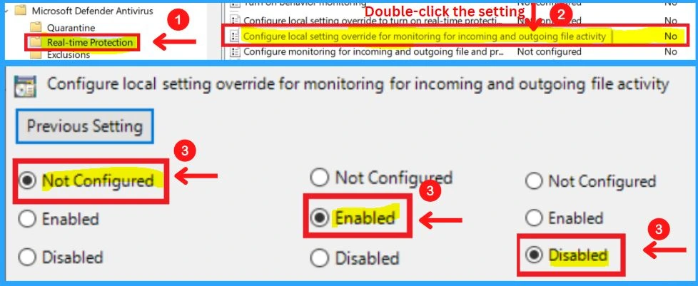 Microsoft Defender Antivirus in Windows 11 | Windows Settings | Group Policy | Intune Policy fig. 63