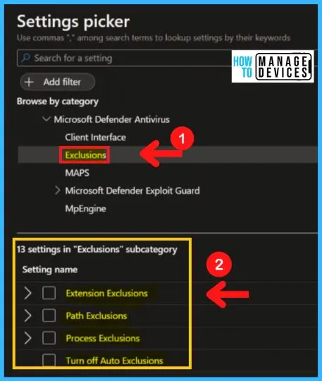 Microsoft Defender Antivirus in Windows 11 | Windows Settings | Group Policy | Intune Policy fig. 68