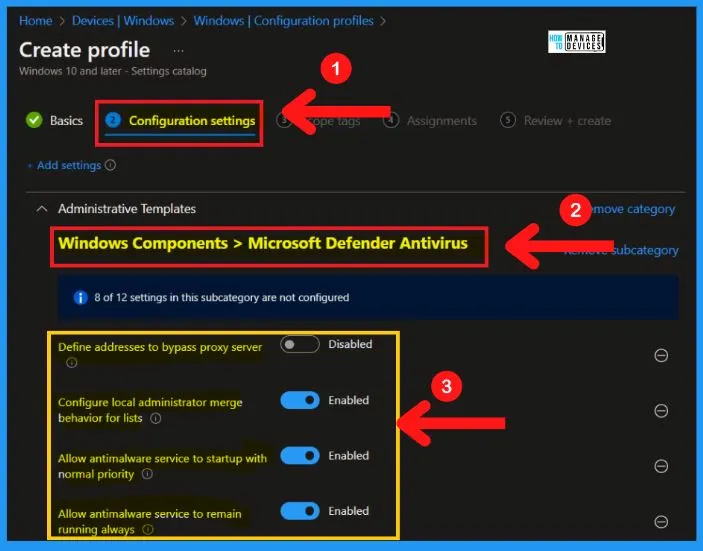 Microsoft Defender Antivirus in Windows 11 | Windows Settings | Group Policy | Intune Policy fig. 66