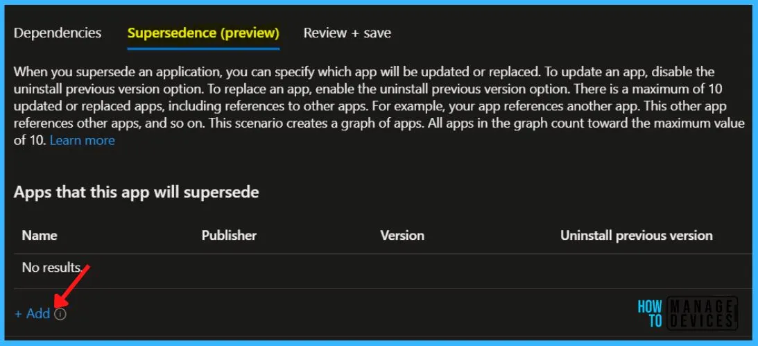 Add App - Use Intune Win32 App Supersedence in MEM Portal 3