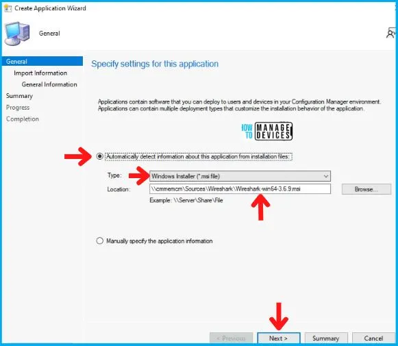 Deployment of Wireshark Using SCCM Application Model Fig.2