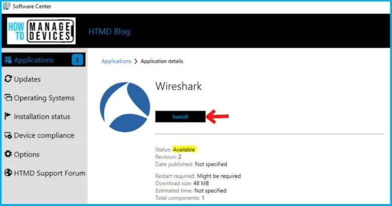 Deployment of Wireshark Using SCCM Application Model Fig.18