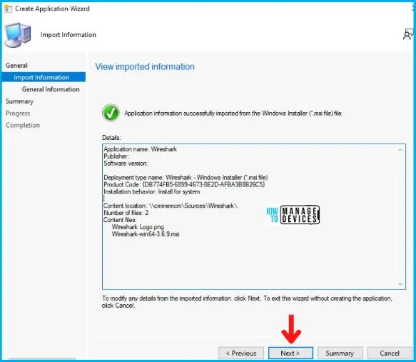 Deployment of Wireshark Using SCCM Application Model Fig.3