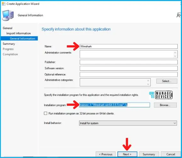 Deployment of Wireshark Using SCCM Application Model Fig.4