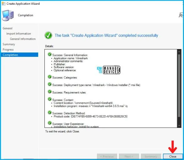 Deployment of Wireshark Using SCCM Application Model Fig.5