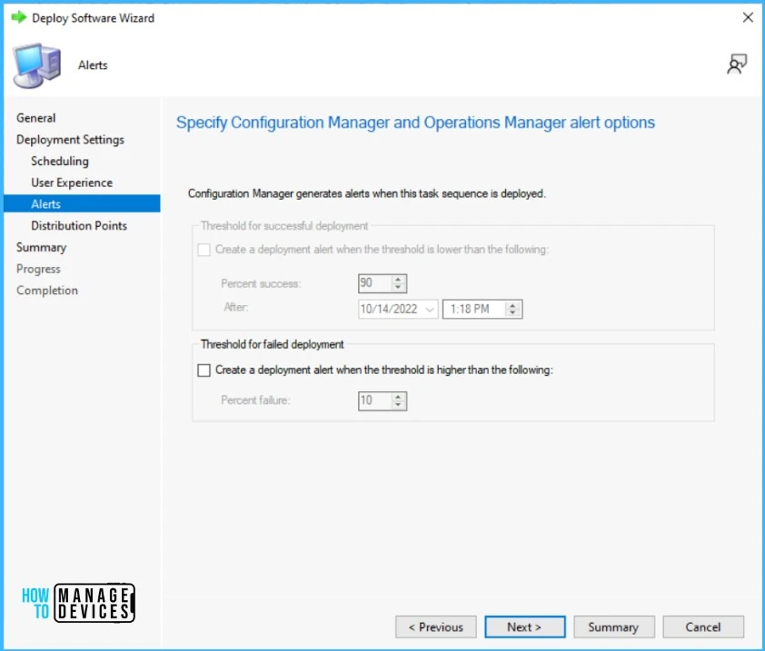 Alert option - Best Guide to Deploy Windows 11 22H2 using SCCM