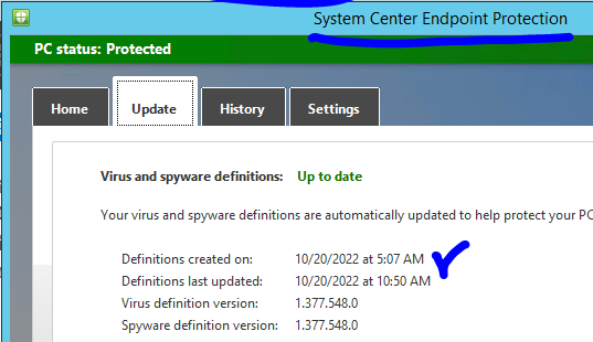 Property of SCEP - Endpoint Protection Definition Release Time Fig.2