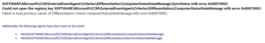 Log file error - Fix SCCM SCEP Related Client Side Issues Fig.3