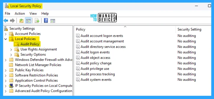 Configure Audit Policies in Windows 11 using GPO or Intune -Fig.13