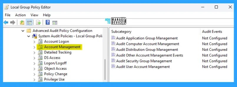 Configure Audit Policies in Windows 11 using GPO or Intune -Fig.4