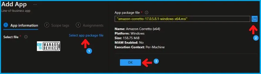 Amazon Corretto Installation Using Intune MSI Application Fig.3