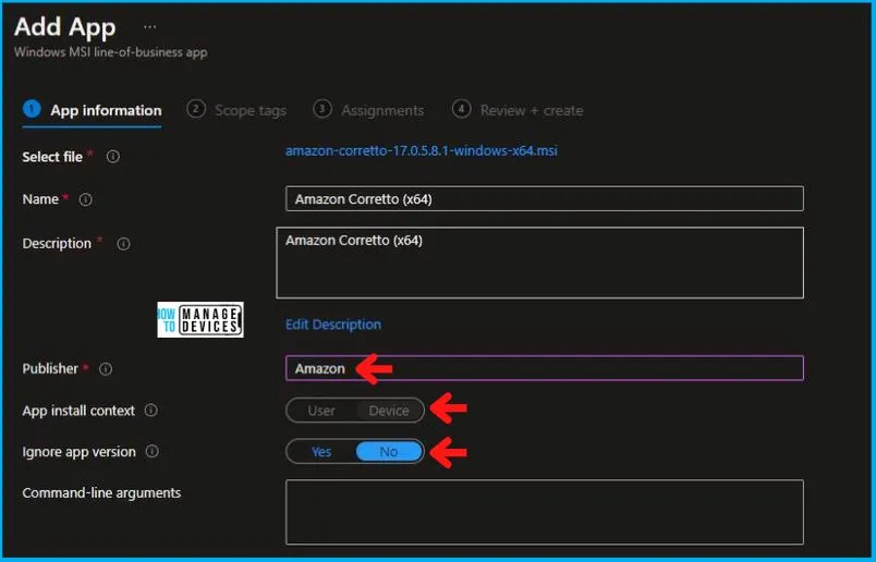 Amazon Corretto Installation Using Intune MSI Application Fig.4