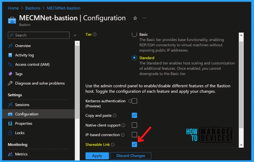 Connect Azure Bastion Host Using Shareable Link Fig.2