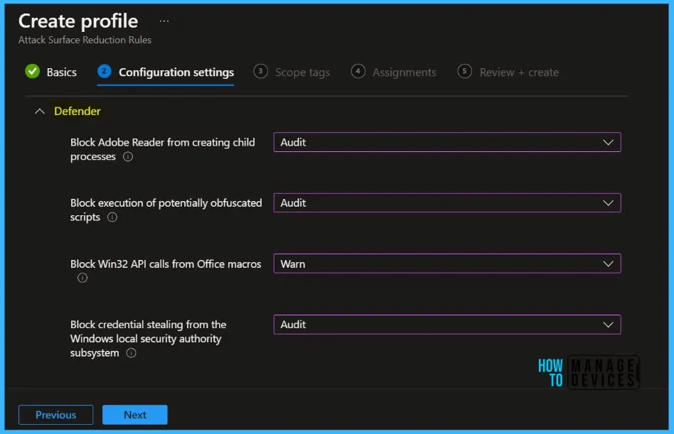 Configure Attack Surface Reduction ASR Rules in Intune Fig.4