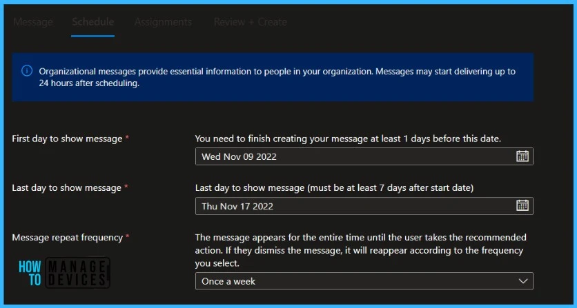 Configure Organizational Messages from Intune Portal Fig.7