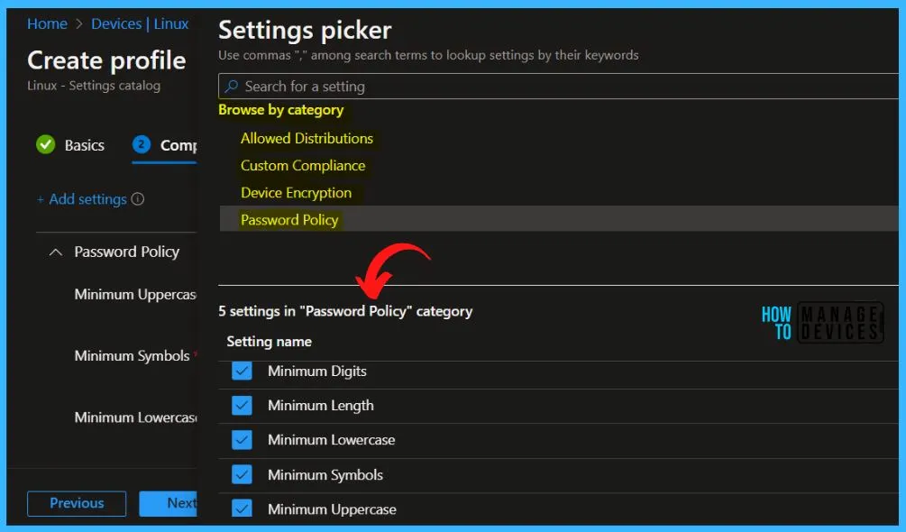 Create Linux Compliance Policy in Intune Portal Fig.4