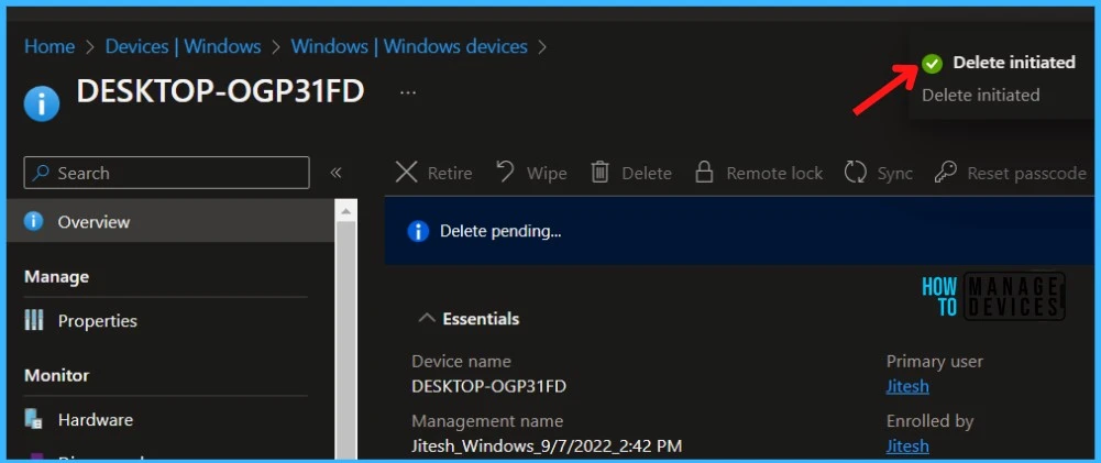 Delete Windows Autopilot Device from Intune Fig.3