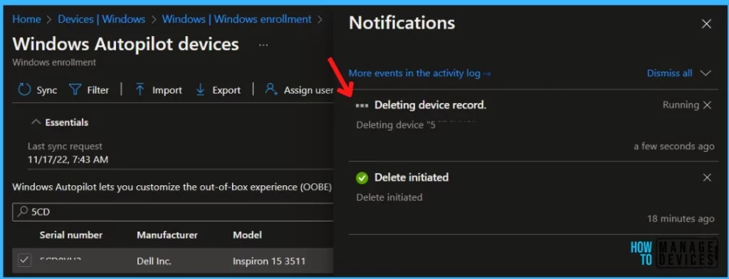 Delete Windows Autopilot Device from Intune Fig.7