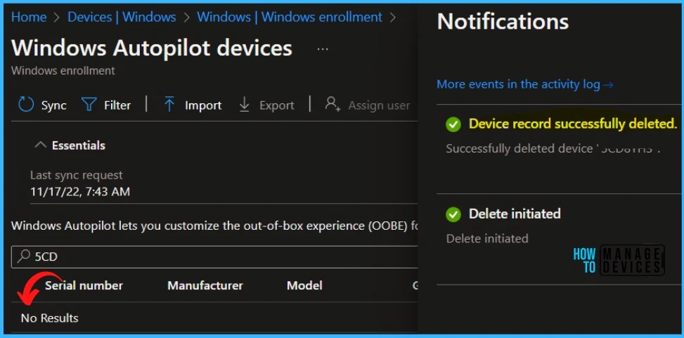 Delete Windows Autopilot Device from Intune Fig.8