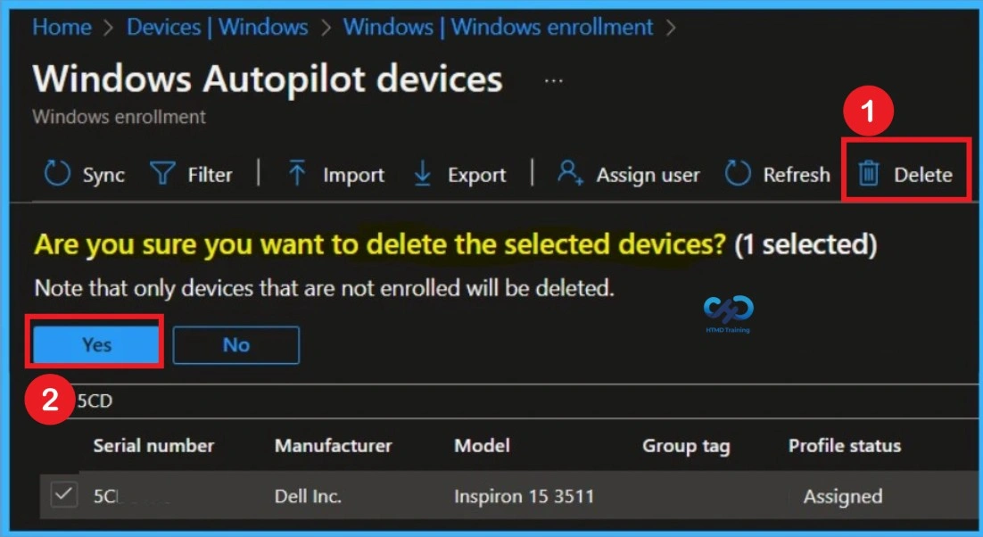Delete Windows Autopilot Devices from Intune to Clean Up Unused Device Records 8 Delete Windows Autopilot Devices from Intune to Clean Up Unused Device Records - Fig.7