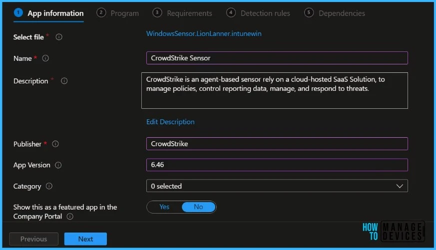 Deploy CrowdStrike Using Intune Application Deployment Guide Fig.4