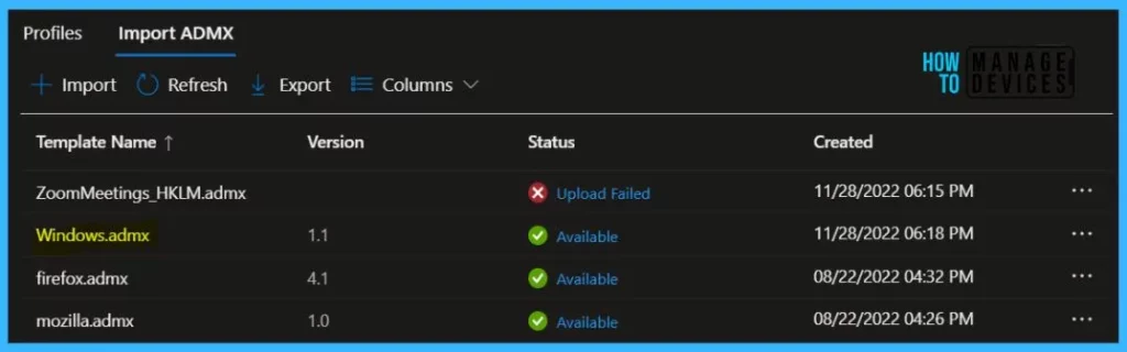 FIX Intune Admx File Upload Error Referenced not found NamespaceMissing Fig.5